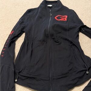 Cyclebar Women's Black Zip-Up Hoodie with Red Logo